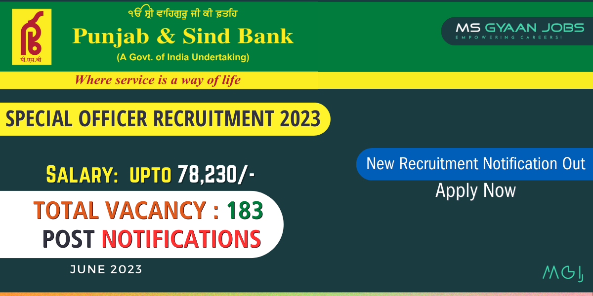 Punjab and Sind Bank Recruitment 2023